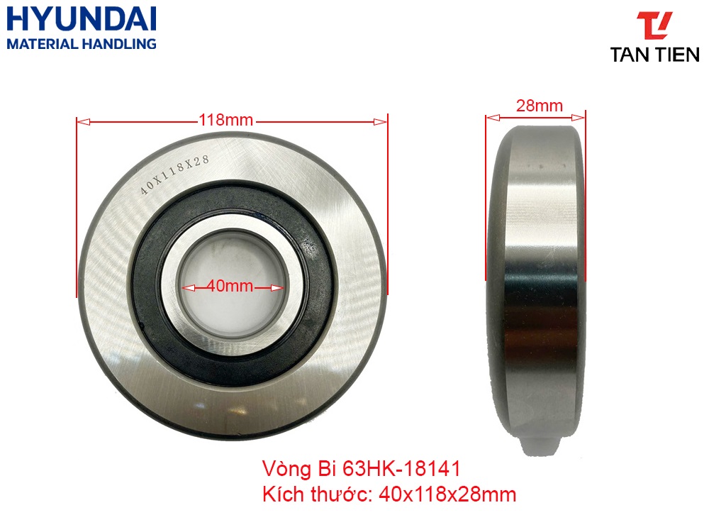 Vòng Bi Hyundai 40x118x28